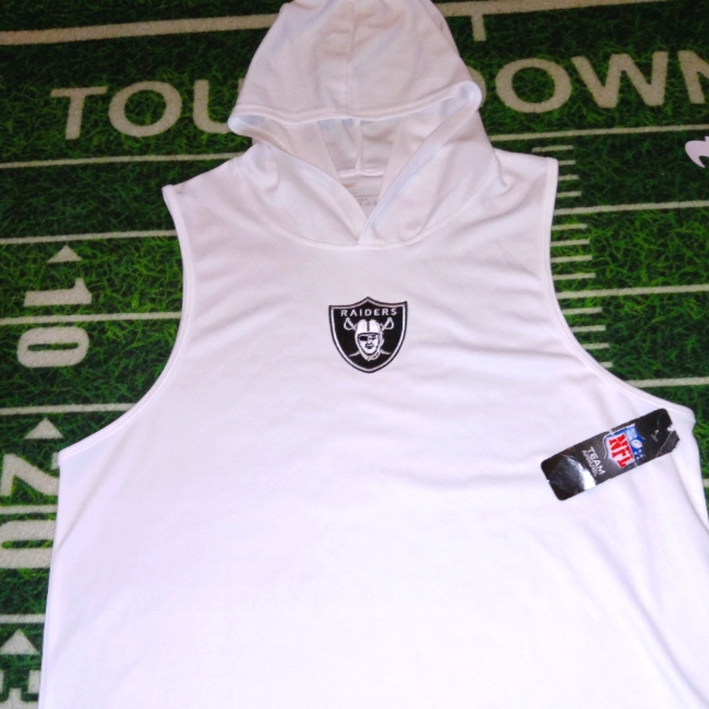 Las Vegas Raiders Dri Fit Men's Sleeveless Performance Athletic Hoodie Tank Top